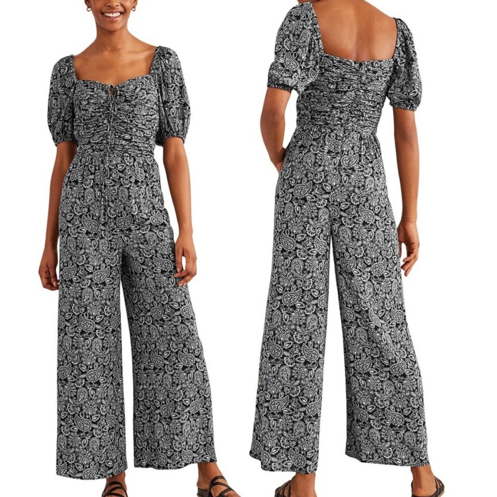 Boden Tie‎ Neck Keyhole Jumpsuit 4 Regular